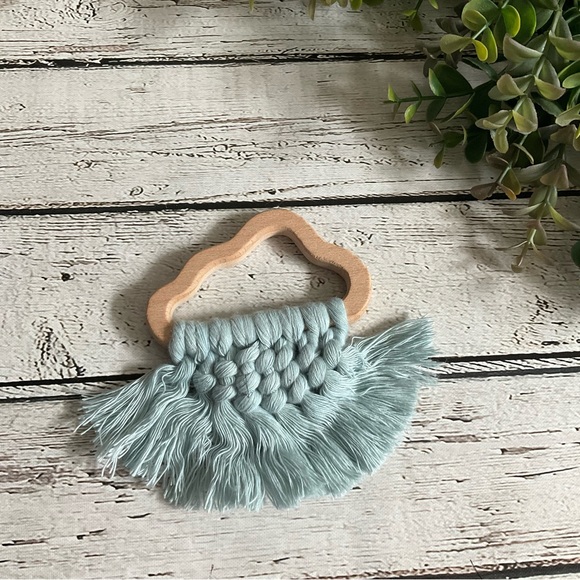 4/$20!! Boutique Baby Rainbow Macrame Baby Teether Wooden Toy - Picture 8 of 9